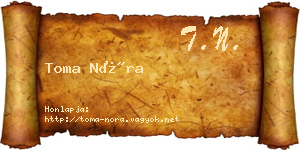 Toma Nóra névjegykártya